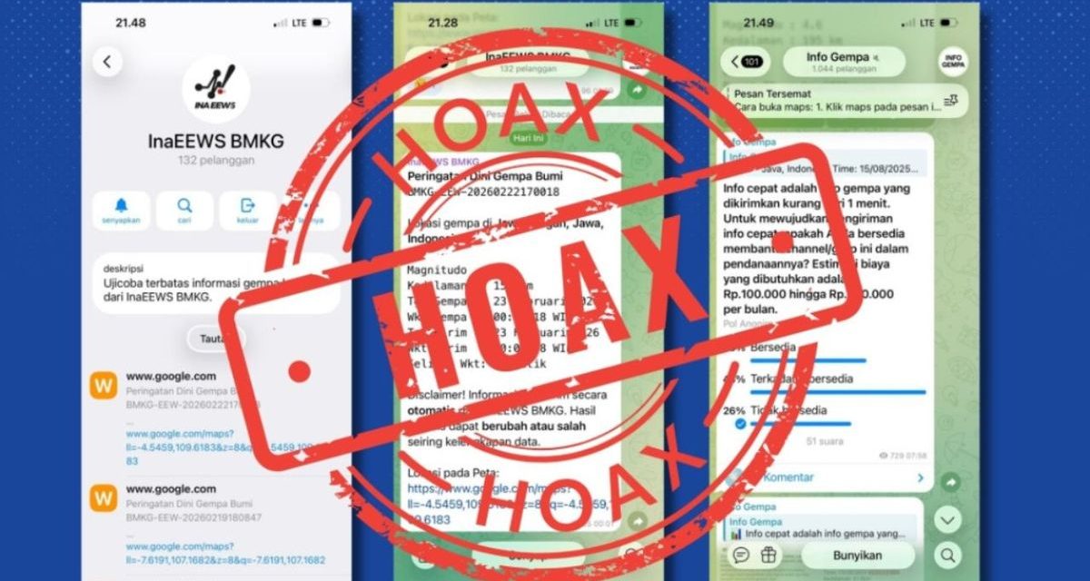 BMKG Ingatkan Ada Akun Telegram InaEEWS Palsu Yang Ilegal